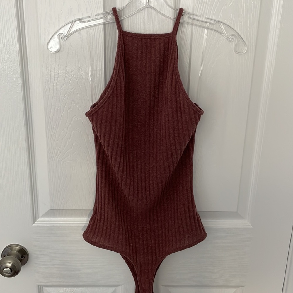 Astr Ribbed Brown Bodysuit - Picture 5 of 8